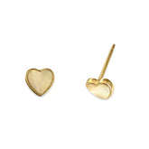 Mother of Pearl Heart Bezel Studs